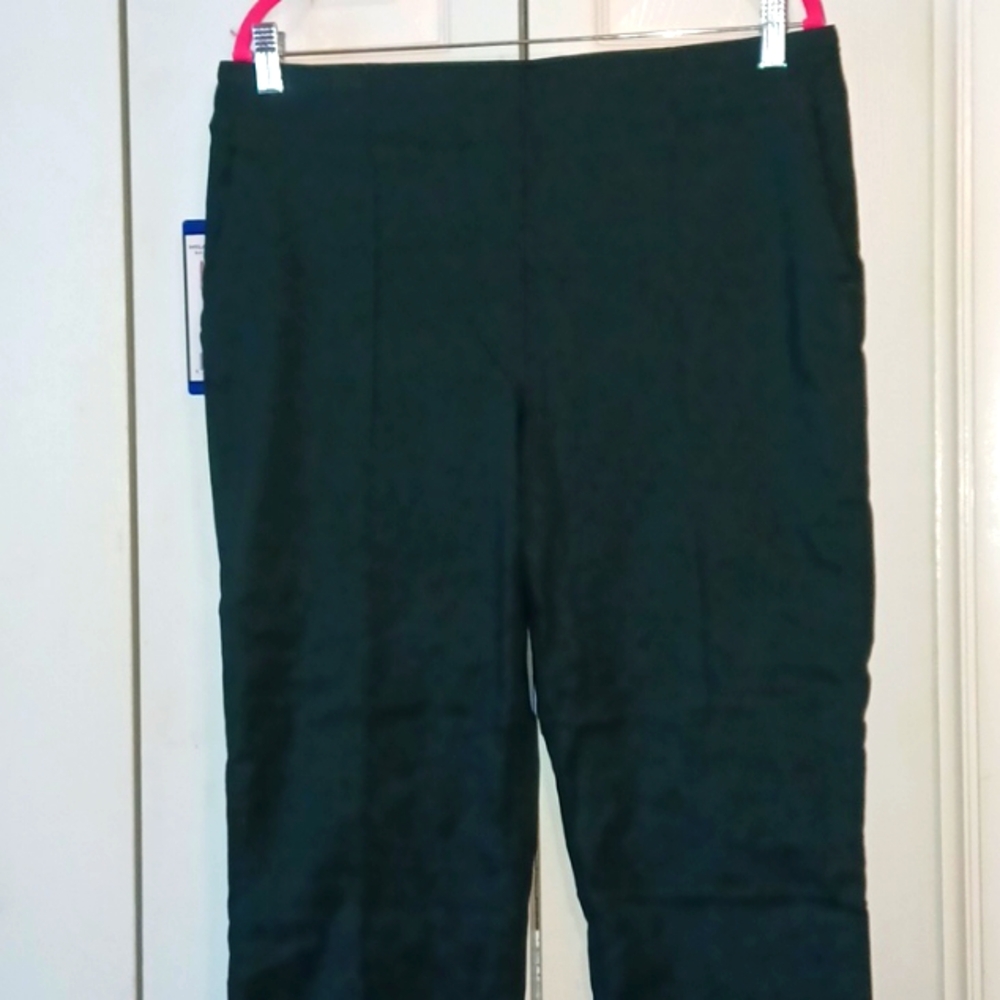 Hilary Radley Deep Emerald Pull On Tummy Control Pants Sz Large